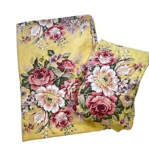 Ralph Lauren Brooke Sophie Yellow Floral Twin Flat/Fitted Sheet Set Blue Tag USA
